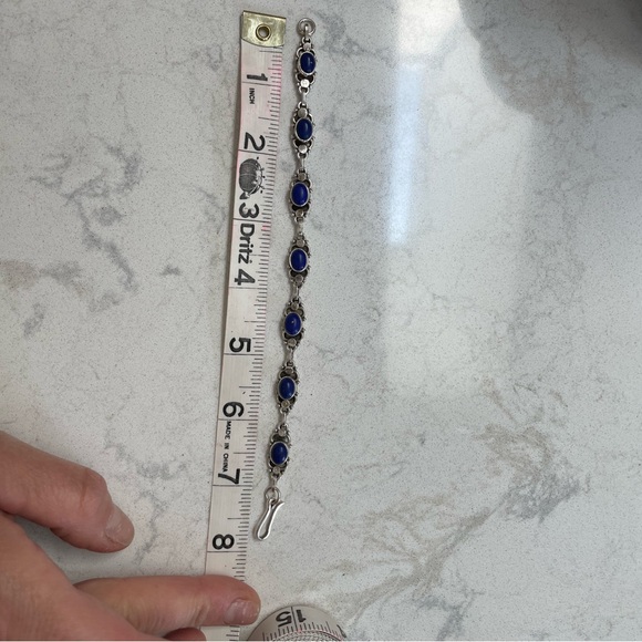 Sterling Bracelet with Blue Stones - Picture 4 of 5